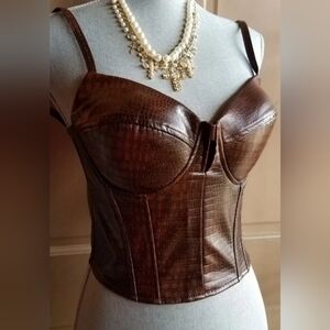 Say What Croc Embossed Look Bustier